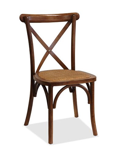 Cross-back wooden chair