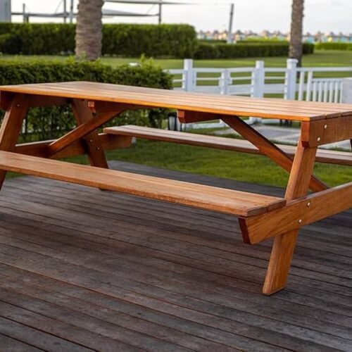 wooden bench table